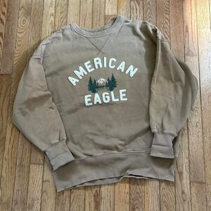 American‎ Eagle Earth Tone Brown Crewneck